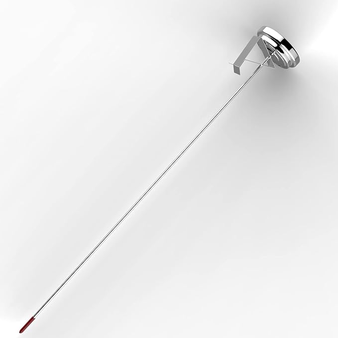 Lightbeam 16" Long Stem Deep Fry Thermometer with Pot Clip, Instant Read 2" Dial Meat BBQ Oil Turkey Thermometer Candy Thermometer for Deep Fry, Turkey, Grill, Candy & Coffee etc