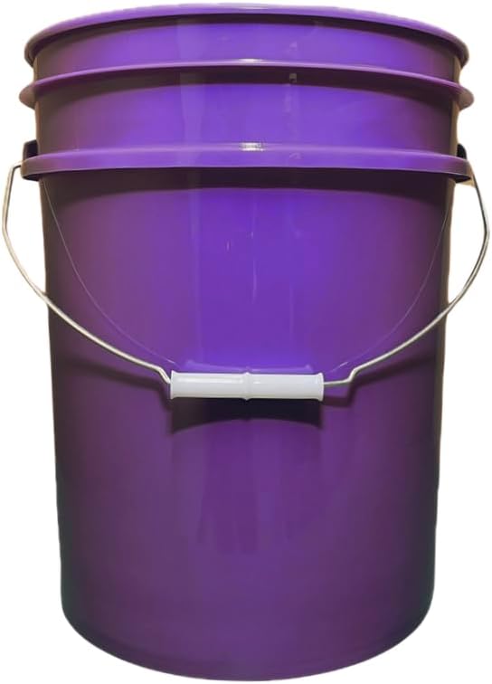 House Naturals 5 Gallon Premium HPDE Plastic Bucket - Made in USA Food Grade Storage Container, BPA Free All Purpose Pail (2, Purple)