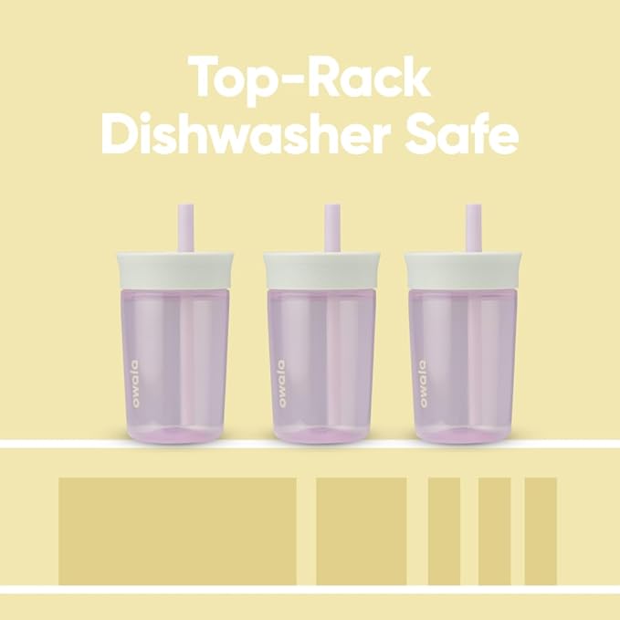 Owala Kids Insulation BPA-Free Plastic Tumbler with Spill Resistant Flexible Straw, Easy to Clean, Kids Water Bottle, Great for Travel, Dishwasher Safe, 15 Oz, Mint and Pink, (Unicorn)