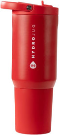 HydroJug Sport - Stainless Steel Tumbler with Straw, Vacuum Insulated, 20oz Leakproof Water Bottle, Ergonomic Design, Reusable, Dishwasher Safe, Rubber Base, Durable for Gym or Outdoors, Alumni Red