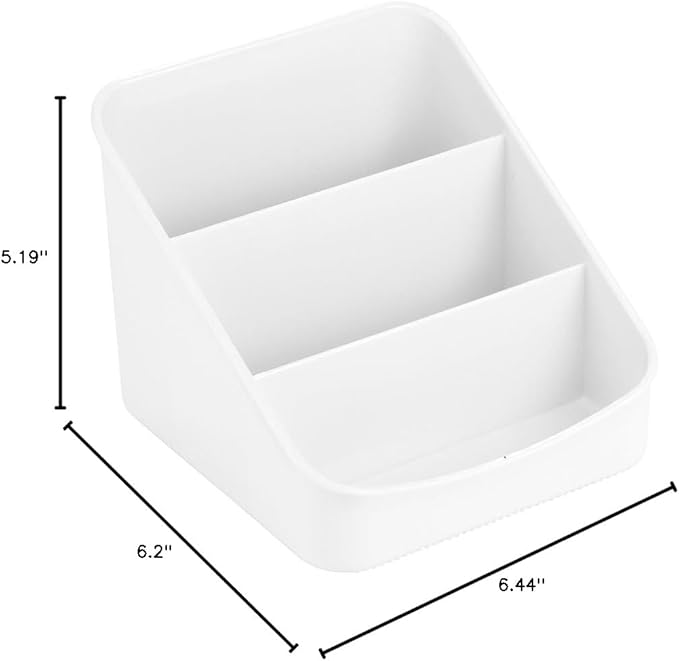 iDesign Linus BPA-Free Plastic 3-Tier Packet Organizer - 6.25" x 5.75" x 5", White