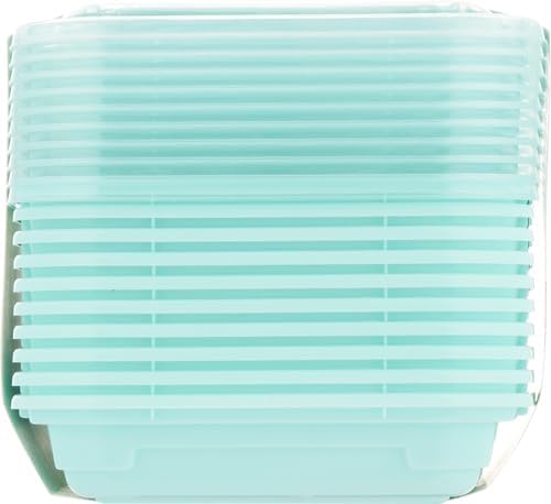 GoodCook 2-Compartment Food Storage Container Set with Snap-Shut Lids, Reusable Divided Snack Containers with Lids, Blue (Pack of 40)