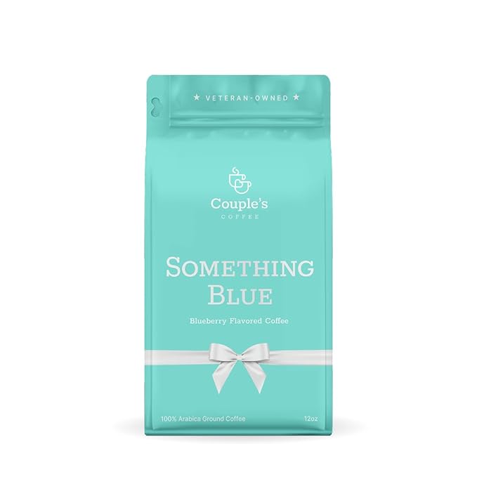 Couple’s Coffee Blueberry Flavored Ground Coffee | Something Blue Medium Roast Coffee | Perfect Something Blue Gift for Bride & Bride to Be Gifts | 12oz