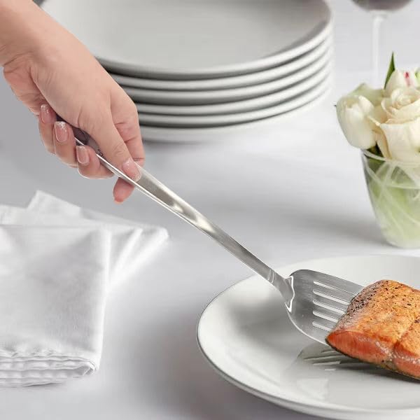 Our Table 3 Pieces Cook & Serve Stainless-Steel Utensils Set,Kitchen Soup Ladle,Cooking Spoon,Slotted Turner Spatula for Serving Your Favorite Meals