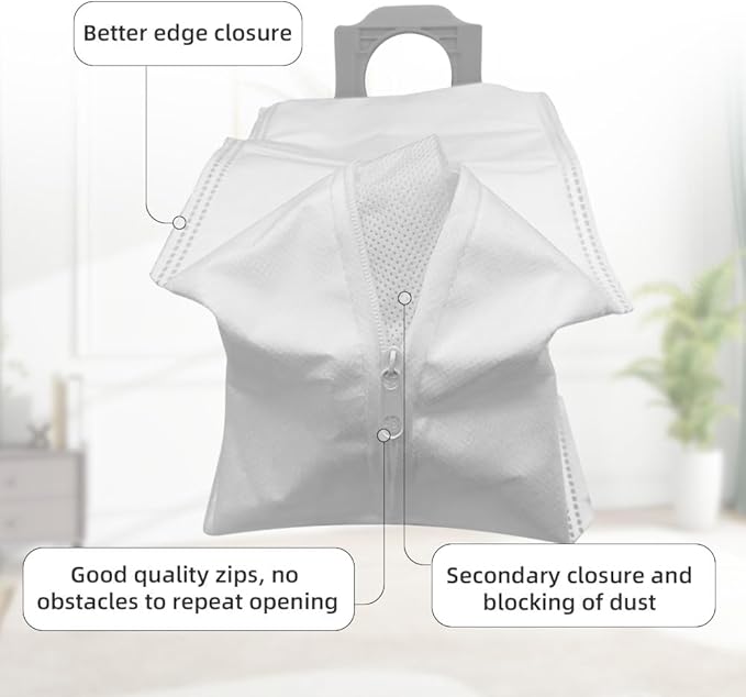 6 Pack Reusable Zipper Bags for Roborock Revo Series, S8 MaxV Ultra, 3L Large Capacity by Funway Design, Dust Vacuum Bag