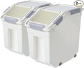 CITY BABY 2 Pack Airtight Flour Storage Container With Scoop,Dry Food, Sugar, Baking Supplies,Rice Container Set -BPA Free- Pet Food Storage Container,Dog Cat Birds Food Bin(50LB)