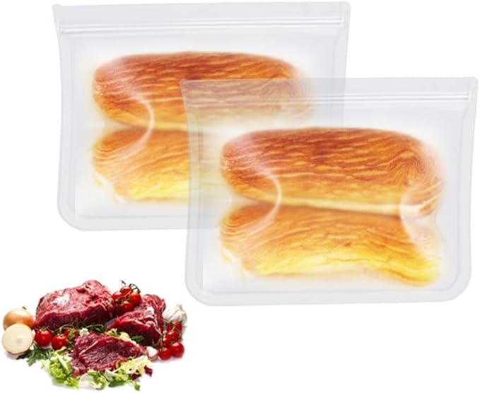 RLAVBL 10 Pack Quart Freezer Bags, Reusable Food Storage Bags for Vegetable, Liquid, Snack, Meat, Sandwich, 8.46x7.28 Inch