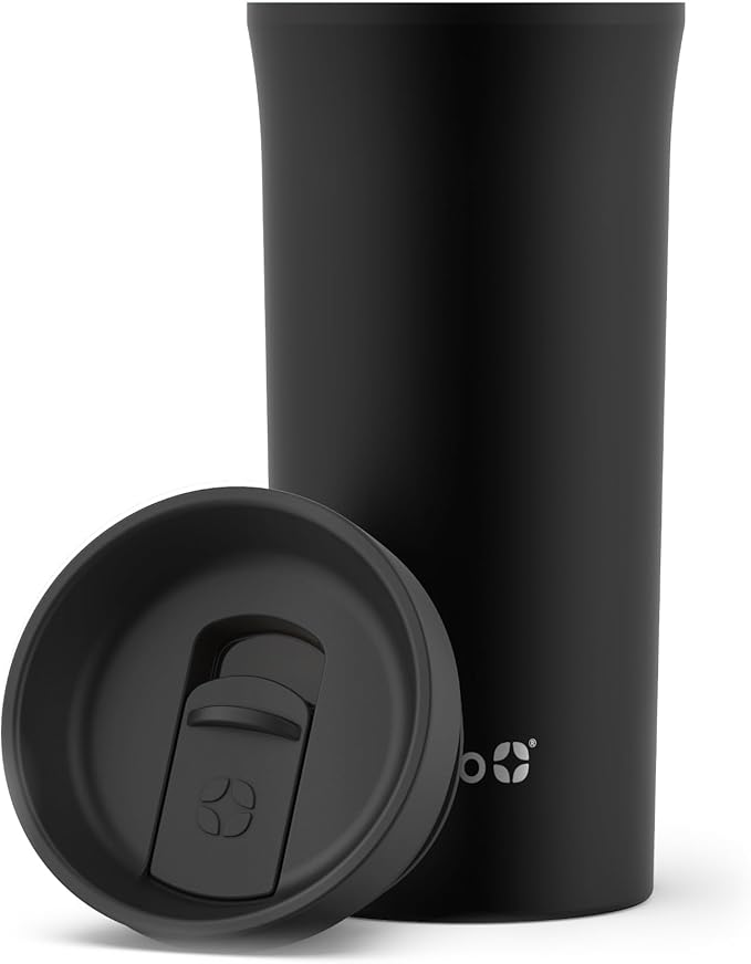 Ello Arabica 14oz Stainless Steel Travel Mug with Leak-Proof Slider Lid, Keeps Hot for 5 Hours, Perfect for Coffee or Tea, BPA-Free Tumbler | Gift for Coffee Lovers, Black