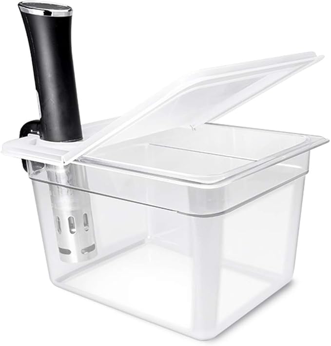 Everie Sous Vide Container 12 Quarts with Universal Collapsible Hinged Lid, Compatible with All Anova Models, Joule, Wancle, Instant Pot and Other Cookers, EVC-TY-PP
