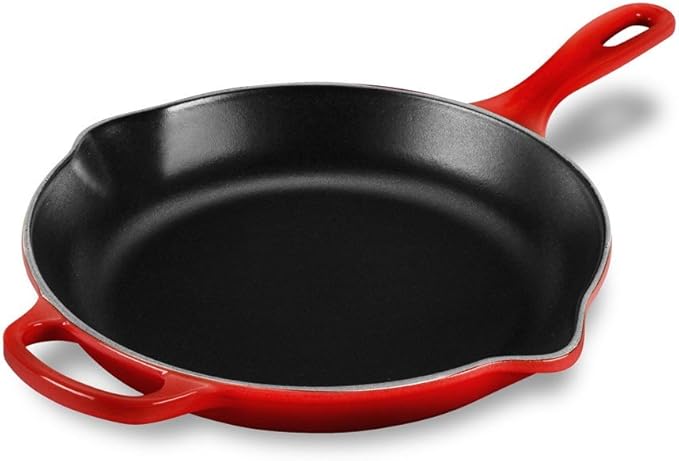 Le Creuset Enameled Cast Iron Signature Iron Handle Skillet, 10.25", Cerise