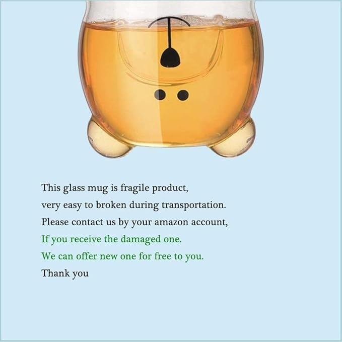 Dog Mug Cute Mugs Glass Double Wall Insulated Glass Espresso Cup, Coffee Cup, Tea Cup, Milk Cup,Kawaii Gift for Office and Personal Birthday Christmas (Happy Dog)