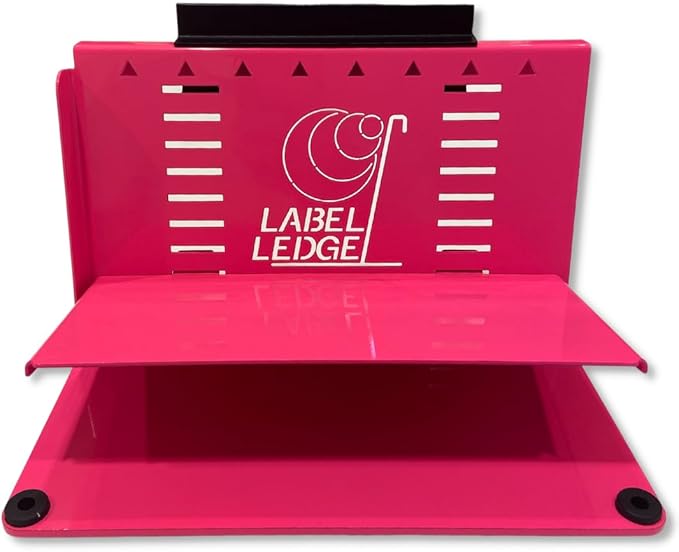 The Label Ledge – Original Patented Candle Label Applicator Tool (Made in USA, Sassy Pink) | Precise Label Placement Tool for Jars, Bottles & Candle Vessels | Adds Color + Precision to Your Workspace