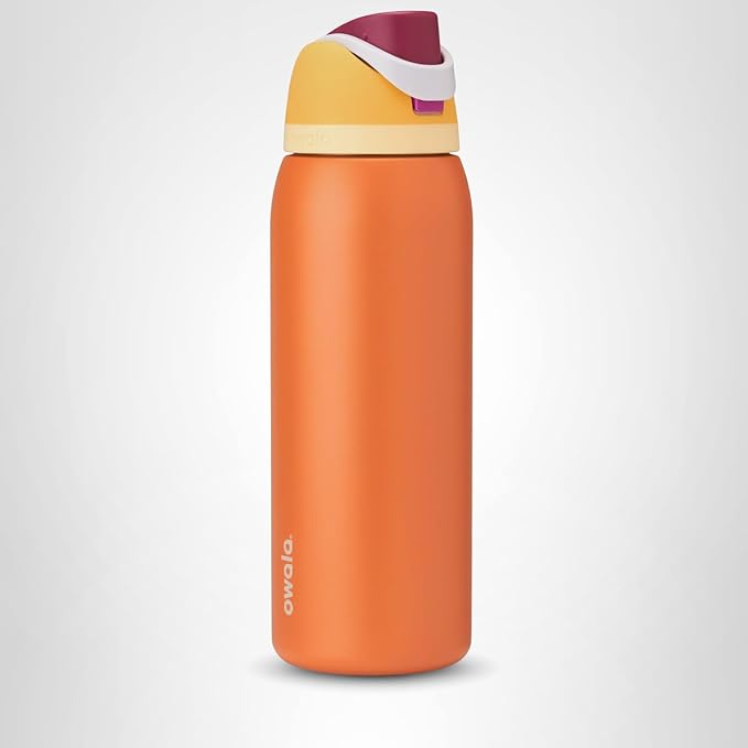 Owala FreeSip Insulated Stainless Steel Water Bottle with Straw for Sports, Travel, and School BPA-Free Sports Water Bottle, 40 oz, Citrus Crush