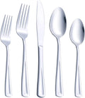 20-Piece Silverware Set for 4, GoGeiLi Stainless Steel Flatware Cutlery Set for 4, include Fork, Knife and Spoon Set, Mirror Finished