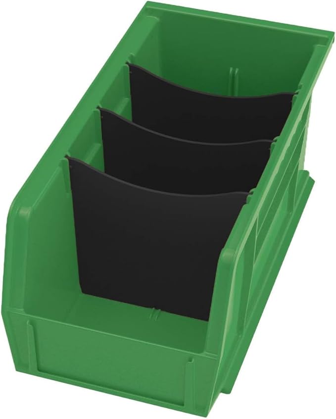 Akro-Mils 30230 AkroBins Plastic Storage Bins, Space-Saving Stackable Bins for Garage, Pantry, Craft Organization, 11-Inch x 5-Inch x 5-Inch, Green, 12-Pack