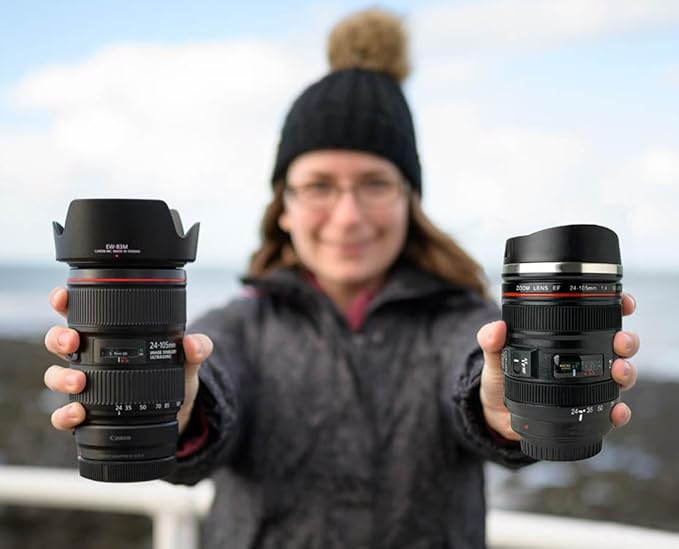 Camera Lens Coffee Mug with Slider Lid - Unique Photographer Gifts for Men & Women, Camera Mug Fun Shutterbug Gift Idea