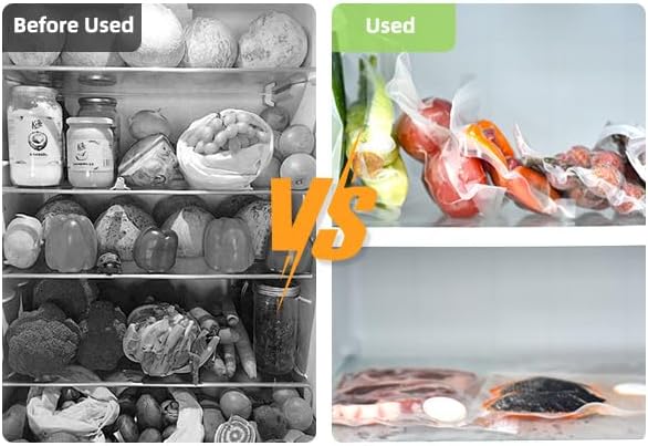 Vacuum Sealer Bags, Double Zipper Seal BPA Free Microwaveable Vacuum Storage Bag for Food