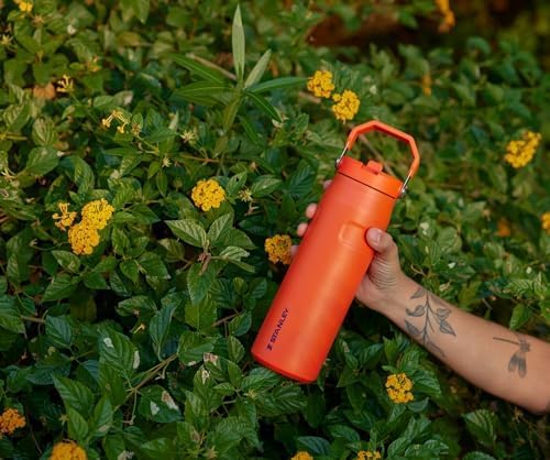 STANLEY IceFlow Flip Straw 2.0 Water Bottle 36 OZ | Built-In Straw with Larger Opening | Lightweight & Leak-Resistant | Insulated Stainless Steel | BPA-Free | Tigerlily Plum