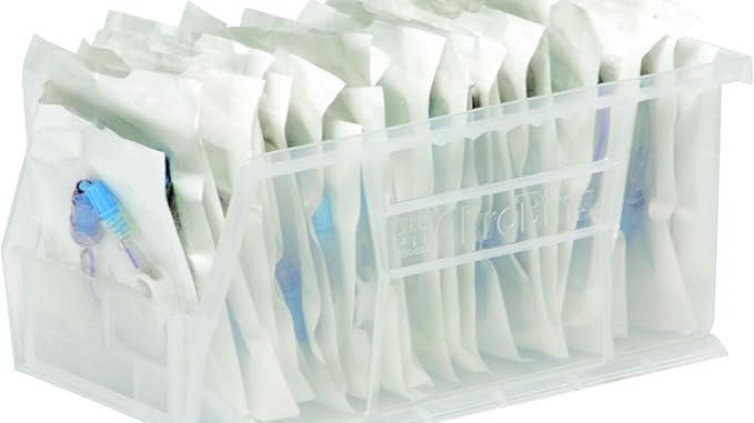 Akro-Mils 30230 AkroBins Plastic Storage Bins, Space-Saving Stackable Bins for Garage, Pantry, Craft Organization, 11-" x 5-" x 5-", Clear, 12-Pack