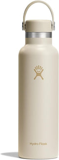HYDRO FLASK Water Bottle - Insulated Stainless Steel - Non Spill, Leakproof in 21 Oz Coconut Cream