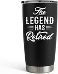 SANDJEST Retirement Gifts for Coworker, Colleagues - The Legend Has Retired Tumbler - Birthday, Christmas, Happy Retirement Gifts - 20oz Stainless Steel Insulated Coffee Travel Mug Gift for Men, Women