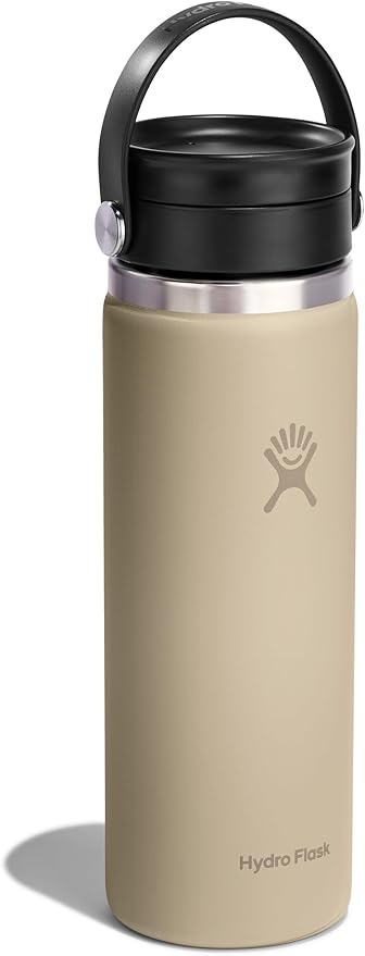 Hydro Flask Flex Sip Coffee Tumbler – Insulated Stainless Steel, Non Spill, Leak Proof Travel Coffee Cup 20 Oz Oat Tan