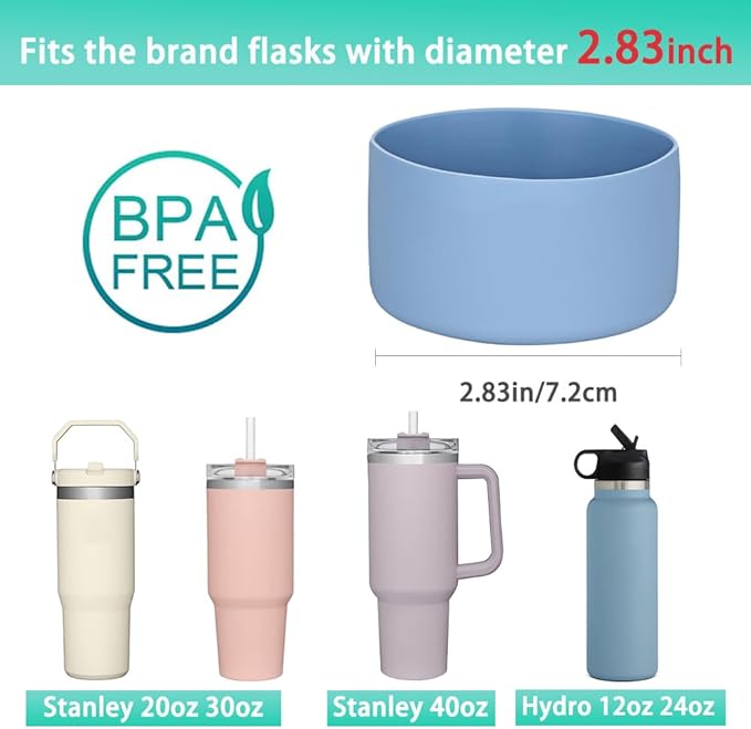 WK IEASON 2 Pcs Tumbler Bottom Protector Boot for Stanley Quencher Adventure 40oz & Stanley IceFlow 20oz 30oz, Stealth Landing-2.83inch Bottom Diameter