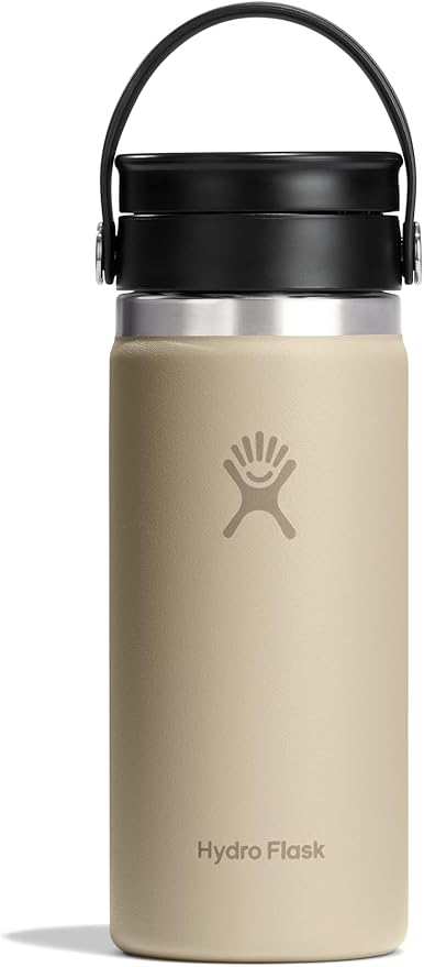 Hydro Flask Flex Sip Coffee Tumbler – Insulated Stainless Steel, Non Spill, Leak Proof Travel Coffee Cup 16 Oz Oat Tan