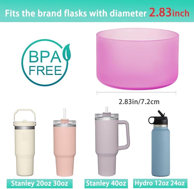 WK IEASON 2 Pcs Tumbler Bottom Protector Boot for Stanley Quencher Adventure 40oz & Stanley IceFlow 20oz 30oz, Stealth Landing-2.83inch Bottom Diameter