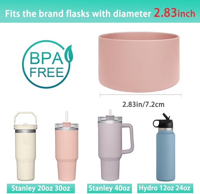 WK IEASON 2 Pcs Tumbler Bottom Protector Boot for Stanley Quencher Adventure 40oz & Stanley IceFlow 20oz 30oz, Stealth Landing-2.83inch Bottom Diameter