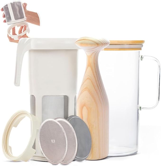 Vegan Milker Mulsi Soul Multifunctional Strainer Filter – Homemade Vegetable Milk, Burmese Tofu, etc. Maximum Emulsion with Interchangeable Discs. 1 Litre in 1 Minute. Ebook Recipes - Made in Spain