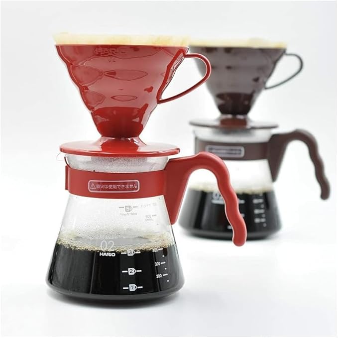 Hario V60 Pour Over Coffee Starter Set, Size 02, Red