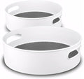 Semlos 360° Rotating Lazy Susan Organizers, 2 Packs 9" and 12" Turntable Spice Rack Organisers for Kitchen Organization and Storage, Non-Slip Under Sink Organizer for Bathroom Pantry Cupboard
