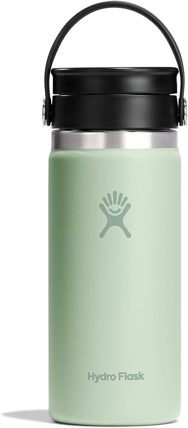 Hydro Flask Flex Sip Coffee Tumbler – Insulated Stainless Steel, Non Spill, Leak Proof Travel Coffee Cup 16 Oz Aloe Green
