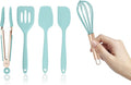 COOK WITH COLOR Silicone Cooking Utensils, Kitchen Utensil Set, Easy to Clean Silicone Kitchen Utensils, Cooking Utensils for Nonstick Cookware, Kitchen Gadgets Set, Mini, Aqua
