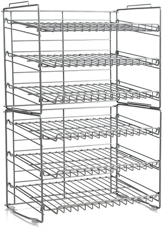 Atlantic Gravity-Fed Compact Double Canrack – Kitchen Organizer, Durable Steel Construction, Stackable or Side-by-Side, PN in Silver