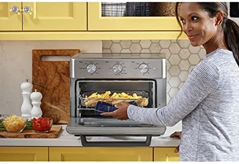 GE Mechanical Air Fryer Toaster Oven + Accessory Set | Convection Toaster with 7 Cook Modes | Large Capacity Oven - Fits 12" Pizza | Countertop Kitchen Essentials | Stainless Steel