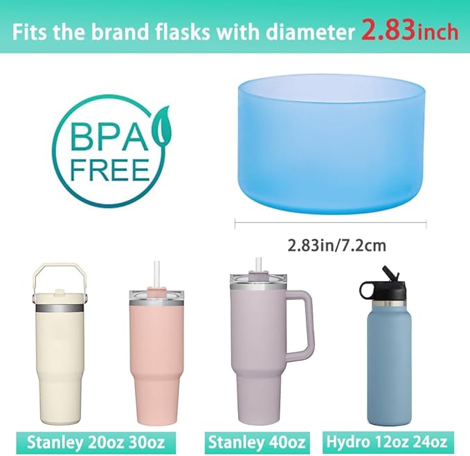 WK IEASON 2 Pcs Tumbler Bottom Protector Boot for Stanley Quencher Adventure 40oz & Stanley IceFlow 20oz 30oz, Stealth Landing-2.83inch Bottom Diameter