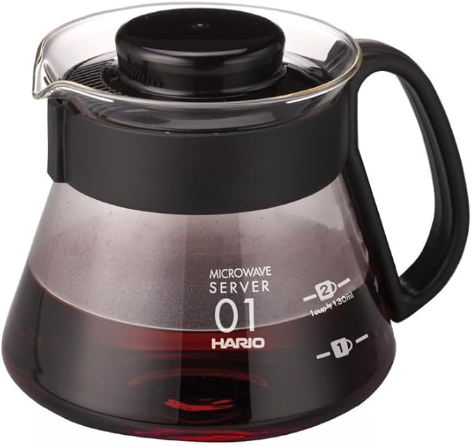 Hario V60 Glass Range Coffee Server, 360ml, Black