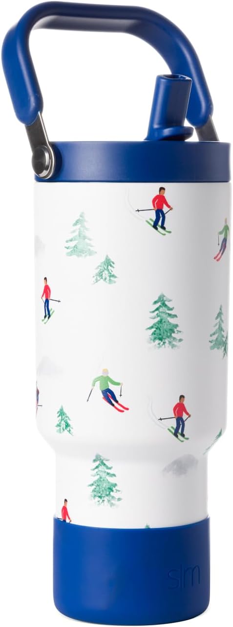 Simple Modern Trek Pivot | 30oz Flip Straw Tumbler with Handle | Water Bottle & Boot | Interchangeable Straw & Chug Lids | Insulated Stainless Steel Jug | Gym Sports Outdoors | Downhill Skiing