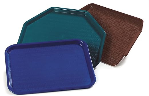 Carlisle FoodService Products Cafe Plastic Fast Food Tray, 12" x 16", Slate