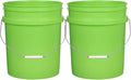 House Naturals 5 Gallon Premium HPDE Plastic Bucket - Made in USA Food Grade Storage Container, BPA Free All Purpose Pail (2, Lime)