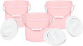 House Naturals 2 Gallon Pink Food Grade BPA Free Made in USA Bucket with Screw On White Lid - Pack of 3