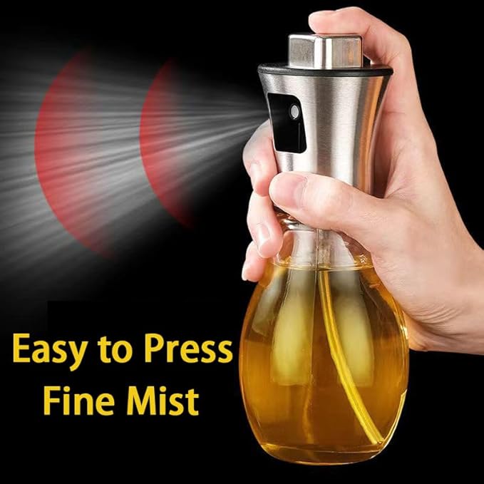 Olive Oil Sprayer Mister for Cooking Oil Spritzer for Air Fryer,Oil Spray Bottle for Vinegar Kitchen Gadgets for BBQ,Making Salad, Baking, Grilling (200ml)