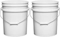 House Naturals 5 Gallon Premium HPDE Plastic Bucket - Made in USA Food Grade Storage Container, BPA Free All Purpose Pail (2, White)