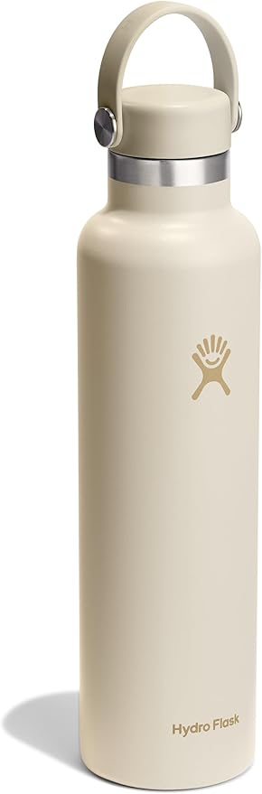 HYDRO FLASK Water Bottle - Insulated Stainless Steel - Non Spill, Leakproof in 24 Oz Coconut Cream