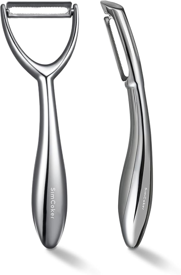 Y & I Peeler Set – Multi-Purpose Vegetable Peeler, 304 Stainless Steel Potato Peeler with Ultra-Sharp Serrated Blade & Ergonomic Handle (5-Year Warranty)