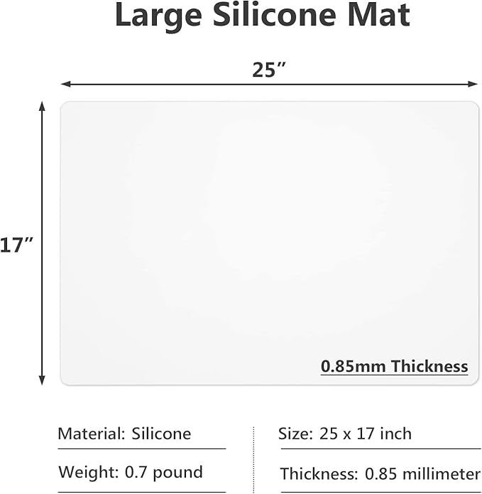 Gartful 2pcs Silicone Mats for Kitchen Counter, Large Heat Resistant Mat, 25 x 17 inches Countertop Protector, Non-Slip Placemat, Desk Saver Pad, Multipurpose Mat, Semi-Transparent