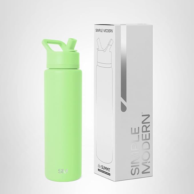 Simple Modern Summit Water Bottle with Straw Lid | Vacuum Insulated Stainless Steel | Leak Proof BPA-Free Cup for Travel, School, Sports | 30oz, Baja