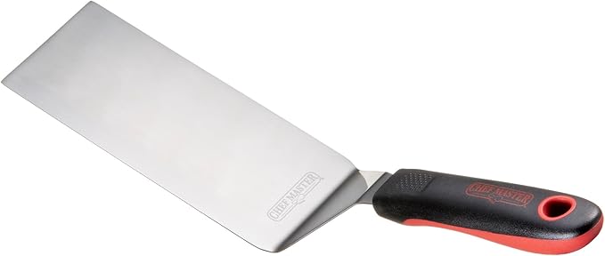 Chef Master 90282 High Heat Square Edge Turner Spatula, 7.5" x 2.95" Blade | Heat Resistant Handle | Slip Resistant Grip | Dishwasher Safe